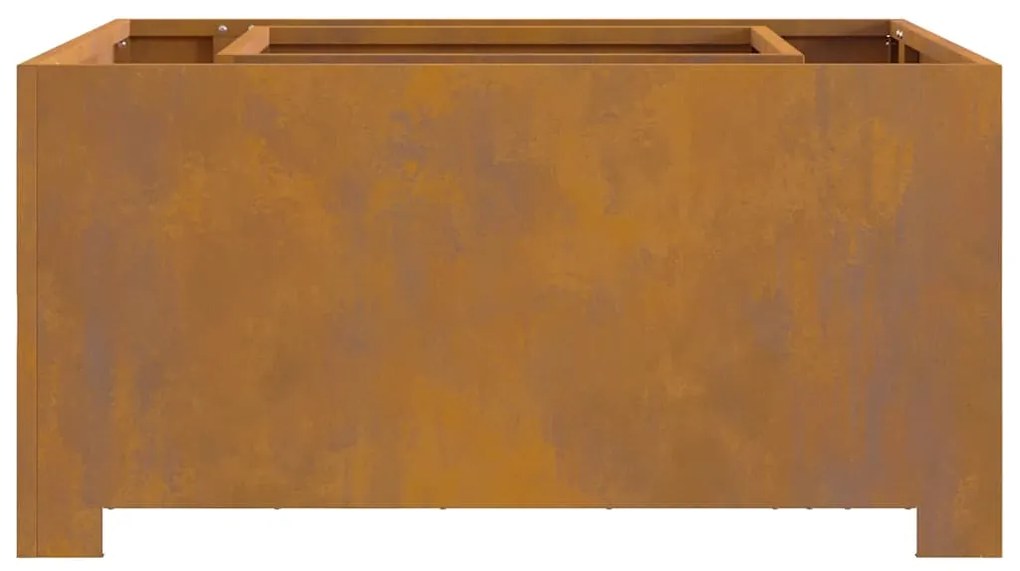 Fogueira vidaXL Quadrada 80x80x40 cm Aço Weathering