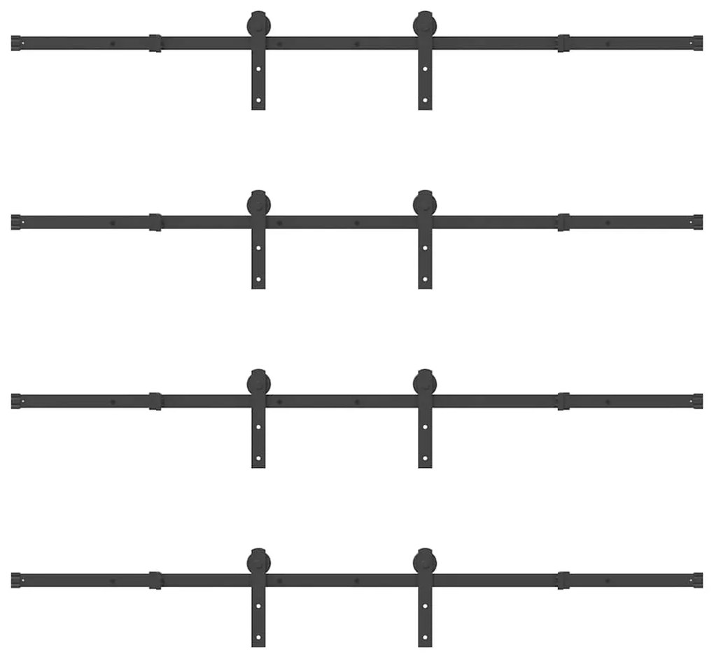 Kit de ferragens para porta deslizante 400 cm aço preto