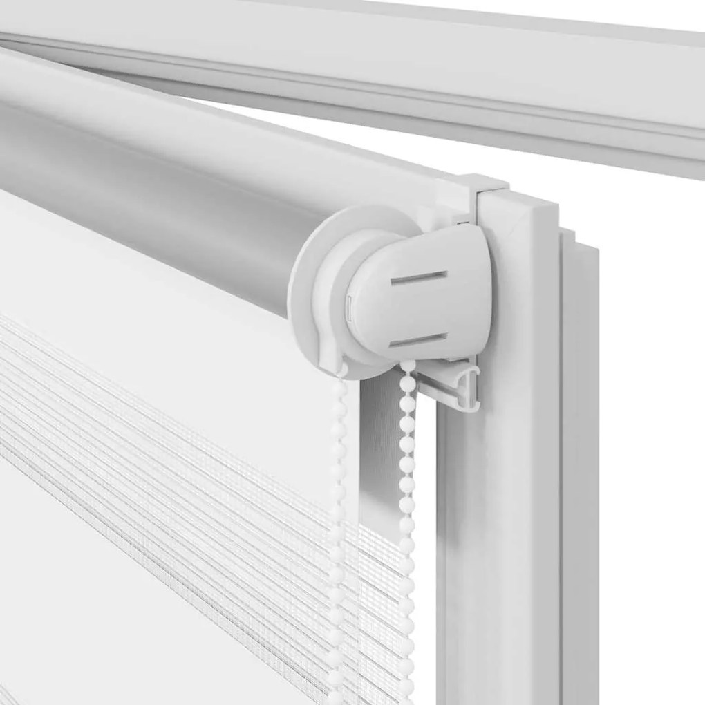 Estore de rolo 120 x 230 cm, linhas de zebra / Branco