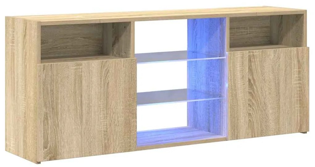 Móvel de TV com luzes LED 120x30x50 cm carvalho sonoma