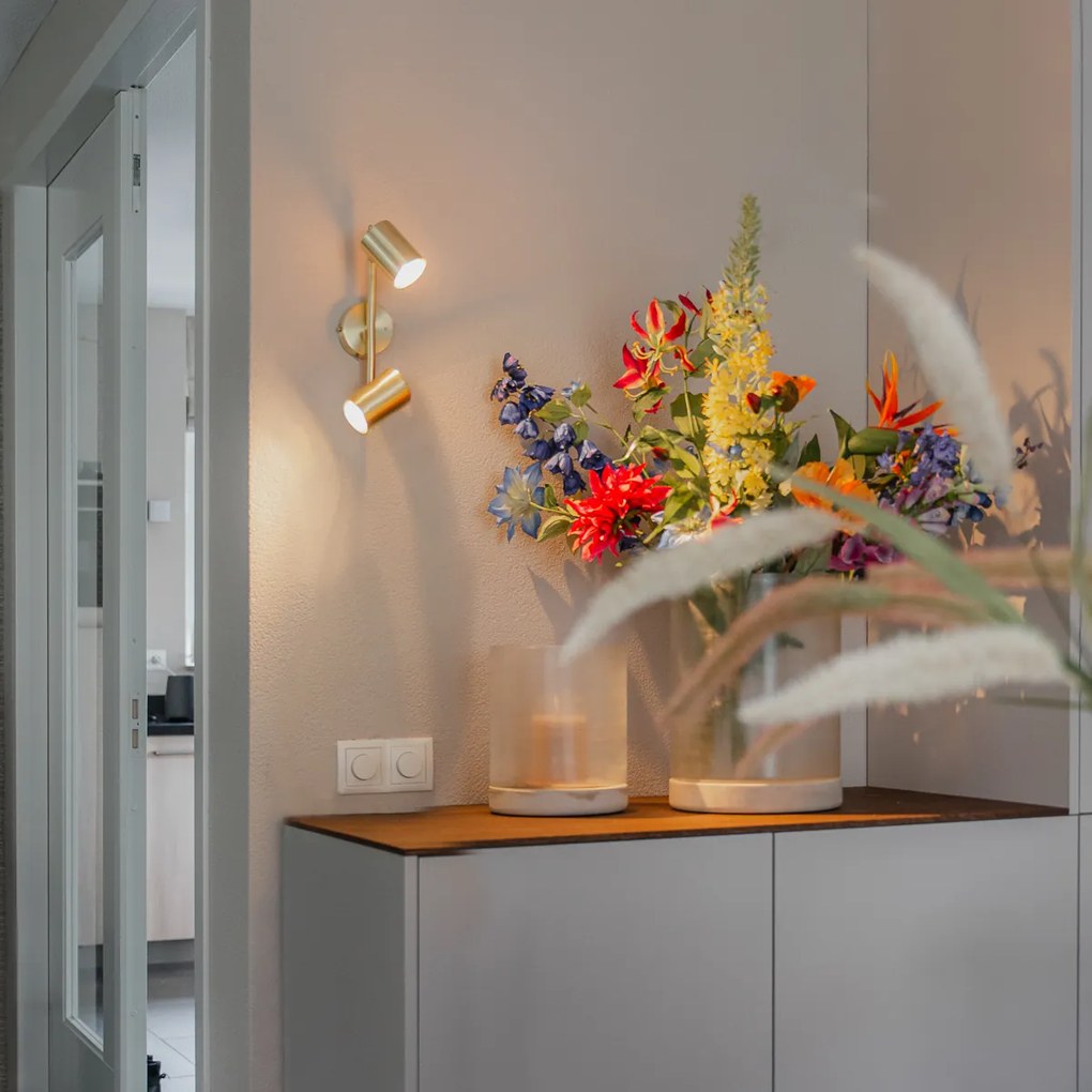 Candeeiro de teto moderno latão 2 luzes ajustáveis - Jeana