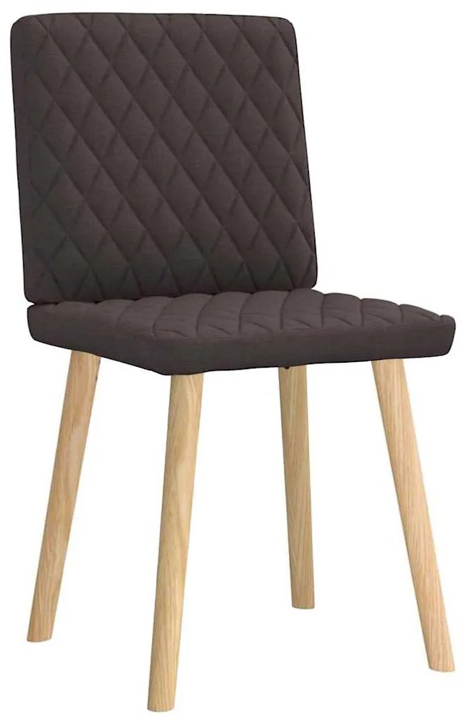 Cadeiras de jantar 2 pcs tecido castanho-escuro