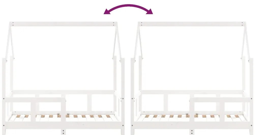 Estrutura de cama infantil 70x140 cm pinho maciço branco