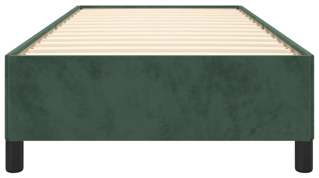 Estrutura de cama sem colchão 90x200 cm veludo verde-escuro