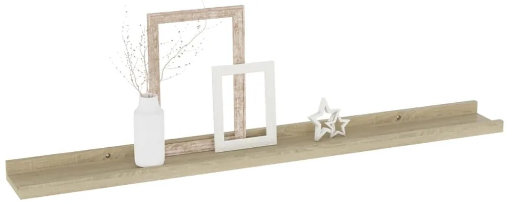 Prateleiras de parede 4 pcs 80x9x3 cm carvalho sonoma