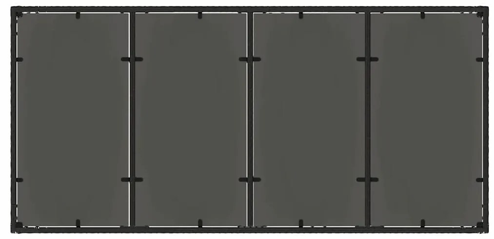 Conjunto de Jantar para Jardim 9 pcs Preto 190 x 90 x 75 cm