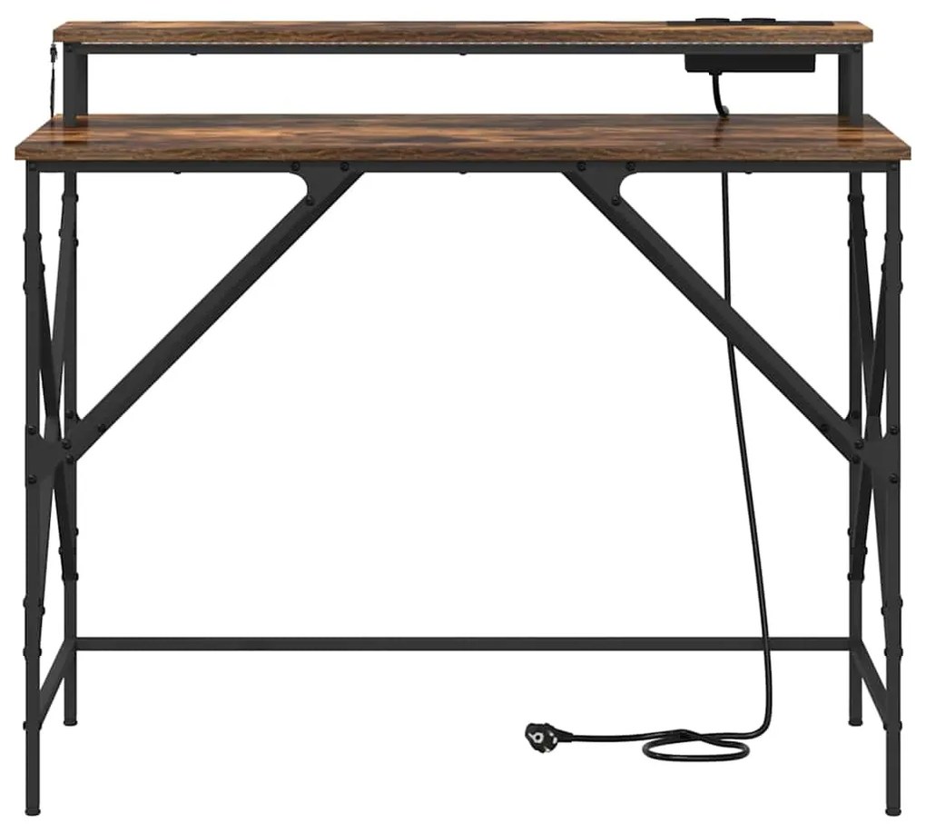 Mesa Carvalho fumado 100 x 50 x 86.5 cm Madeira processada