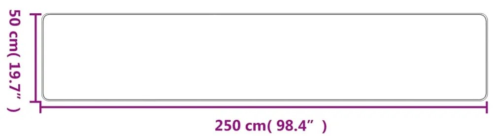 Tapete/passadeira 50x250 cm aspeto sisal antracite