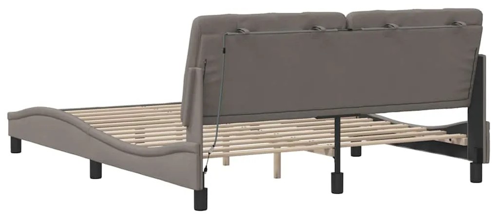 Estrutura de cama com LED sem colchão 160x200 cm tecido