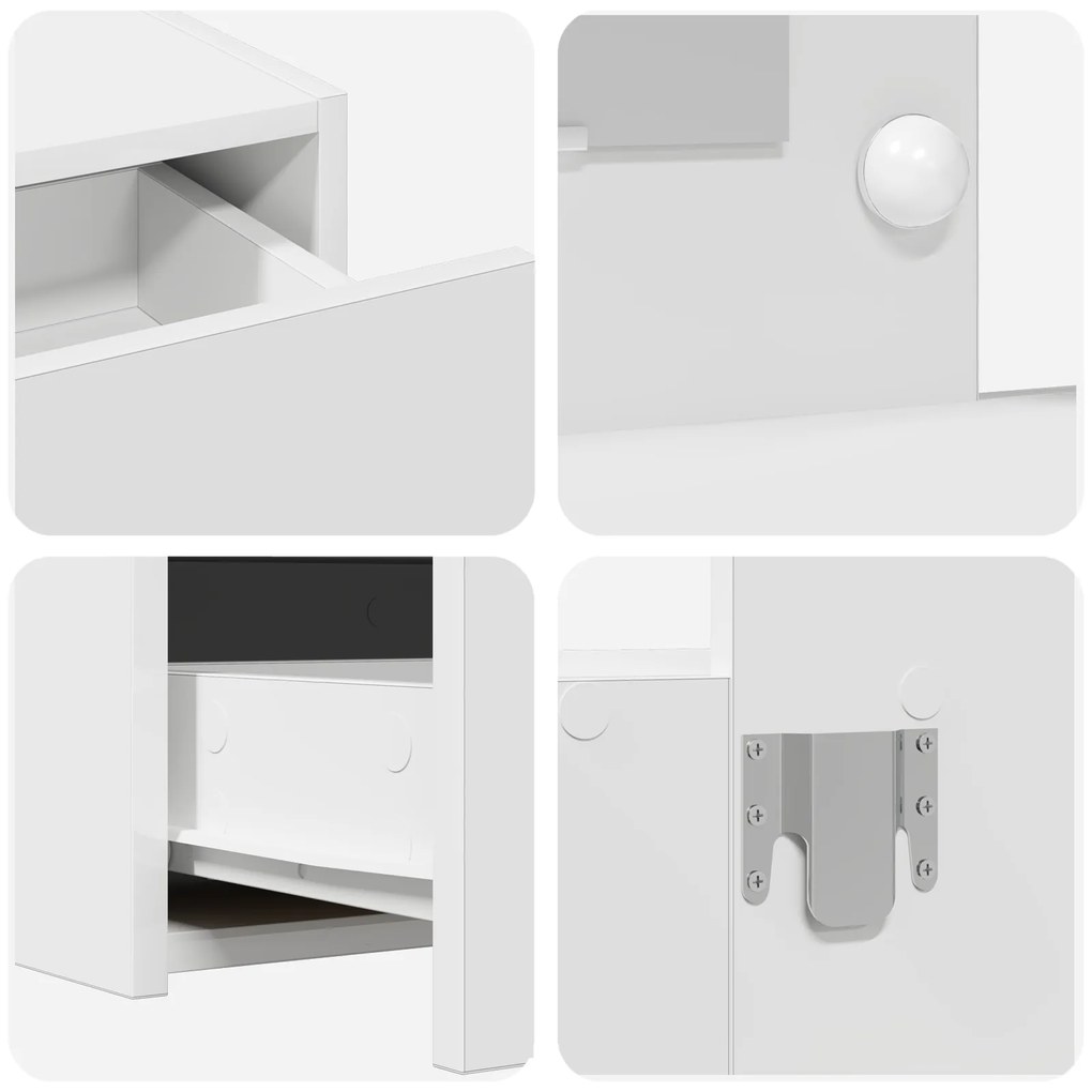 Mesa de Maquilhagem Suspensa com Luzes LED Brancas