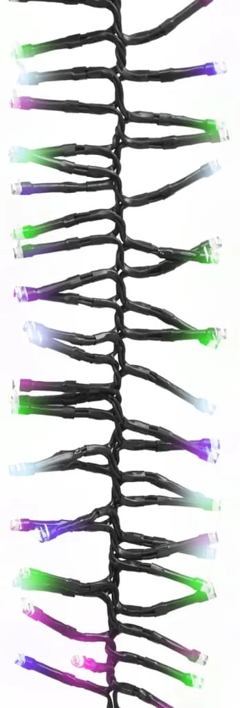 Cordão luzes agrupadas 1000 luzes LED 11 m PVC pastel multicor