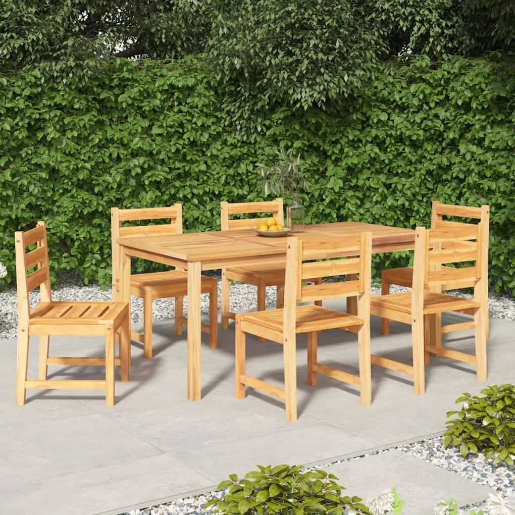 Conjunto de jantar para jardim 7 pcs madeira de teca maciça