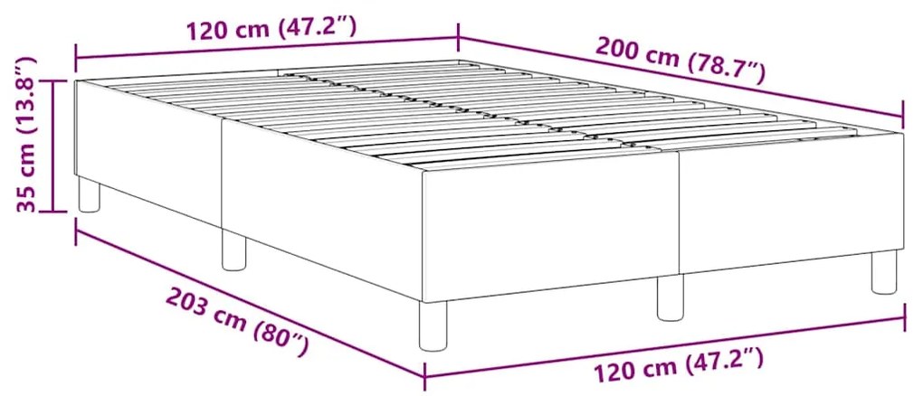 Cama Box Spring vidaXL Cinza Escuro 120x200 cm Tecido Cordinho