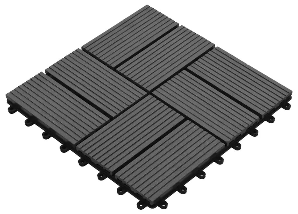 Ladrilhos de pavimento 11 pcs WPC 1m² 30x30 cm cinzento