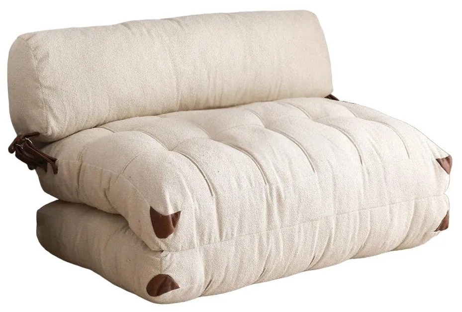 Sofá-Cama 2 Lugares Fold – Creme – 120x79 cm