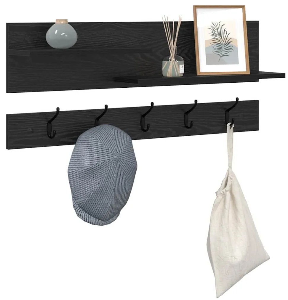 Cabideiro de Parede Carvalho preto 90 x 15 x 36 cm
