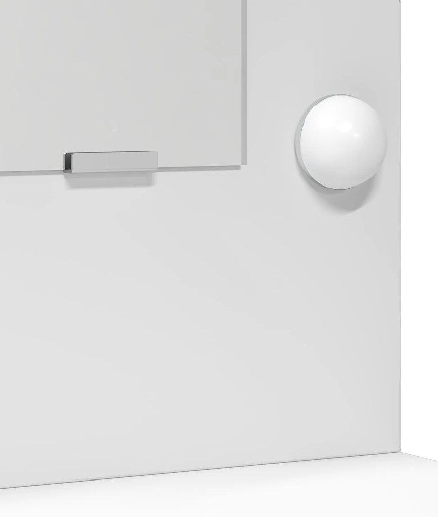 Conjunto de Mesas de Maquiagem de 3 Peças com LED de Madeira de Engenh