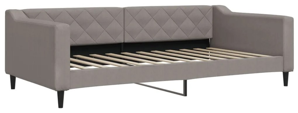 Sofá-cama com gavetão 100x200 cm tecido cinzento-acastanhado
