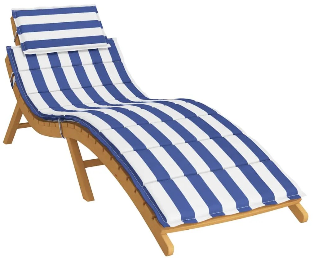 Almofadão p/ espreguiçadeira tecido oxford riscas azul/branco