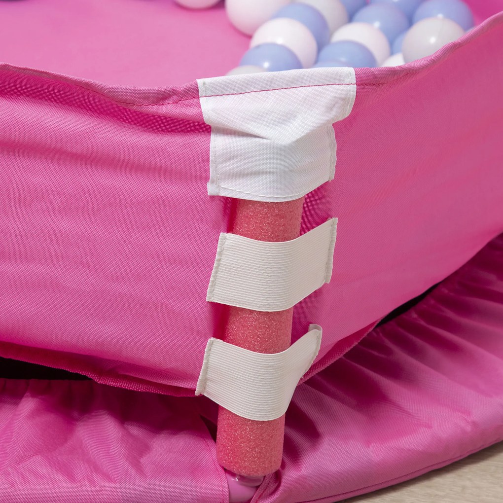 ZONEKIZ Trampolim Infantil 3 em 1 Trampolim para Crianças de 1-6 Anos com Corrimão Amovível Mini Trampolim para Interior Ø96x74cm Rosa