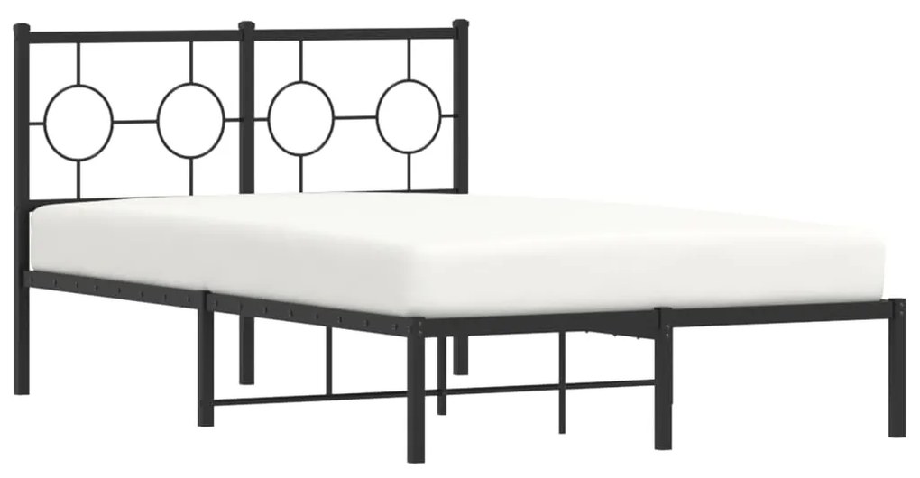 Estrutura de cama com cabeceira 120x200 cm metal preto