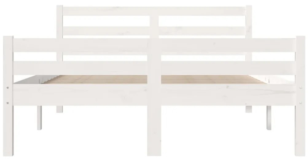 Estrutura de cama 160x200 cm madeira maciça branco
