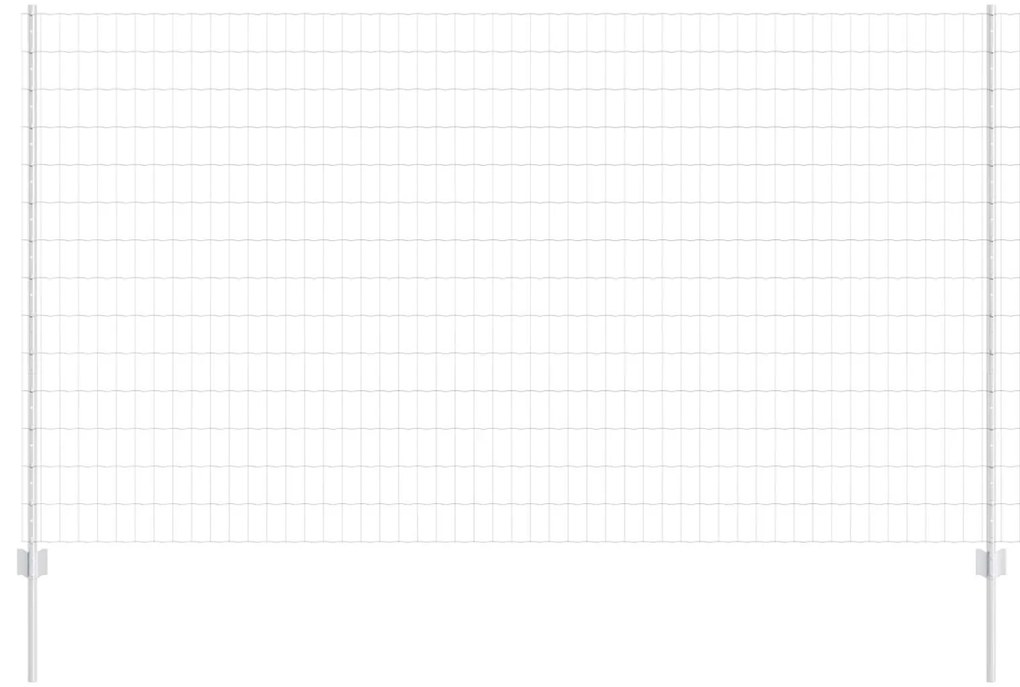 vidaXL Cerca e Poste Prateado 1,4 x 10 m Aço