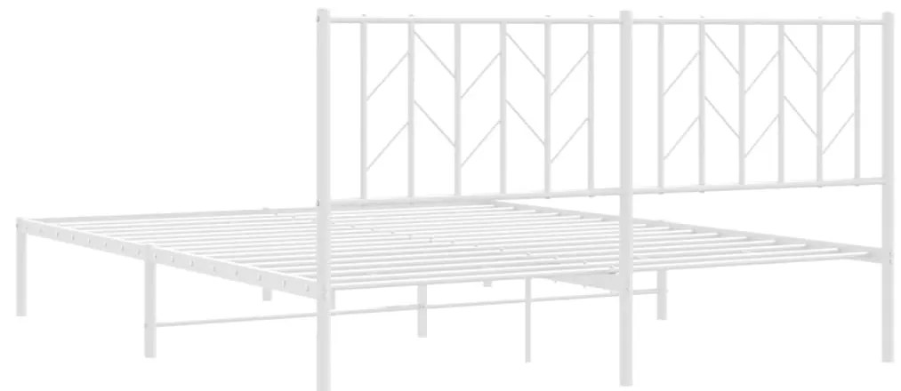 Estrutura de cama com cabeceira 160x200 cm metal branco