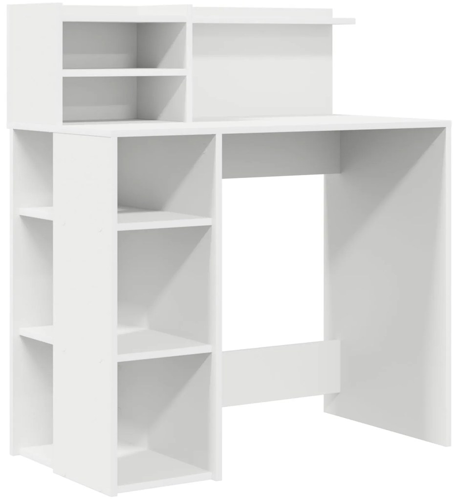Mesa com Armazenamento Branca 90x48x101.5 cm Madeira Engenheirada