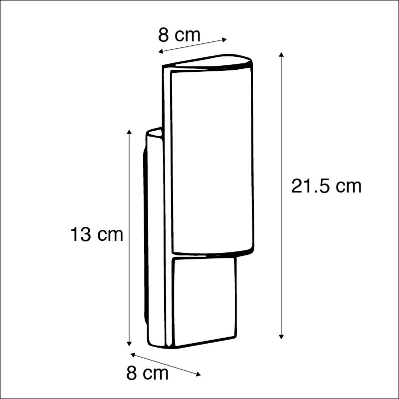 Candeeiro de parede exterior moderno cinzento escuro com LED - Harry Moderno