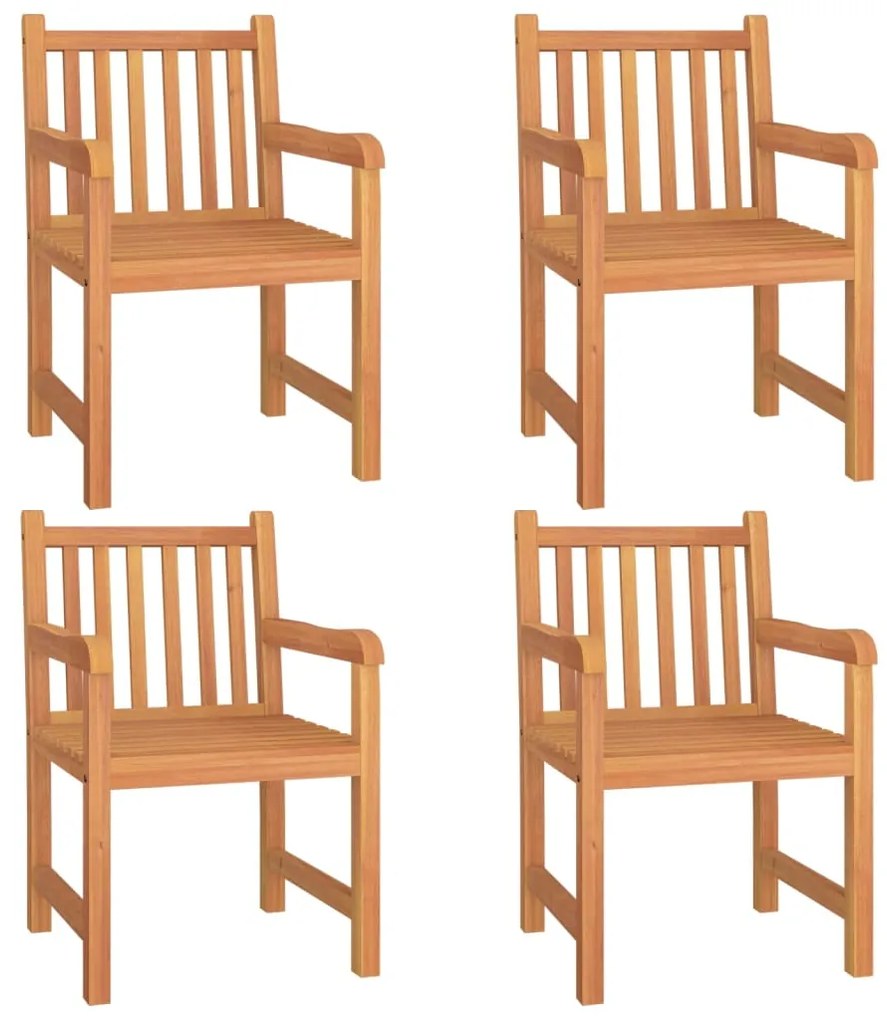 5 pcs conjunto de jantar p/ jardim madeira de teca maciça