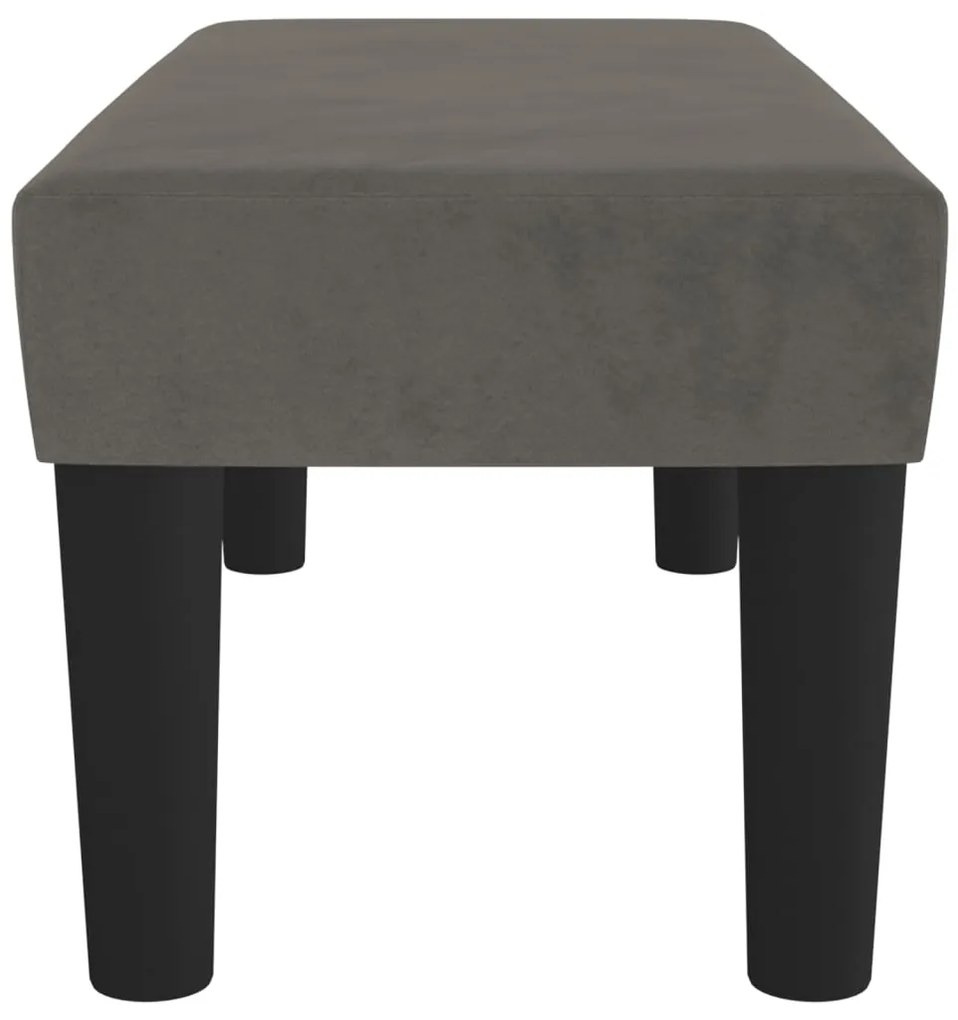 Banco 70x30x30 cm veludo cinzento-escuro