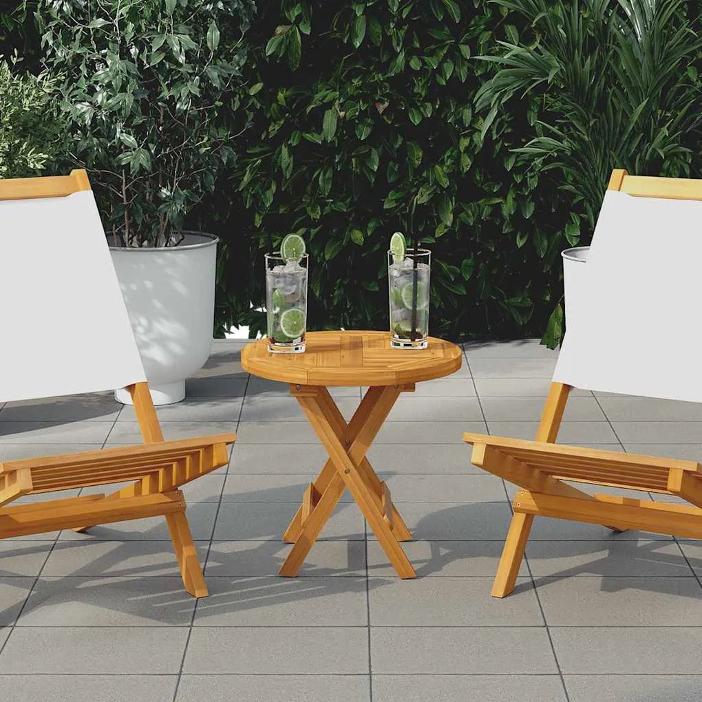 vidaXL Tampo de mesa redondo 2,5 cm 40 cm madeira de teca maciça