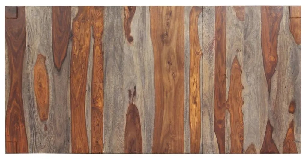 Mesa de jantar 180x90x76 cm madeira de acácia maciça cinzento