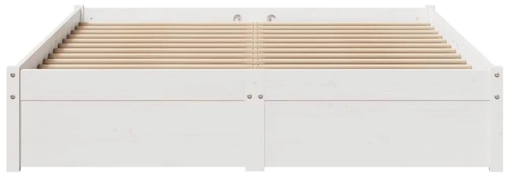 Cama sem colchão 120x190 cm madeira de pinho maciça branco