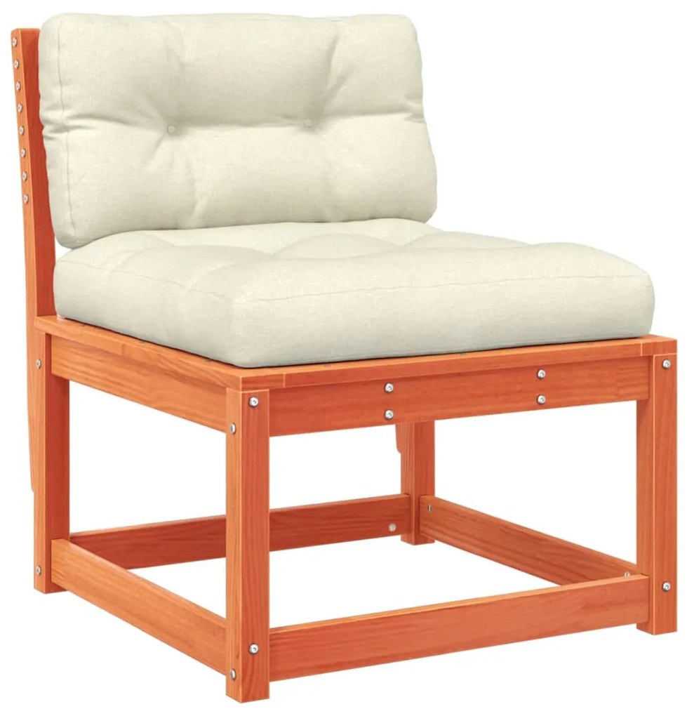 4pcs conj. lounge jardim + almofadões pinho maciço castanho-mel