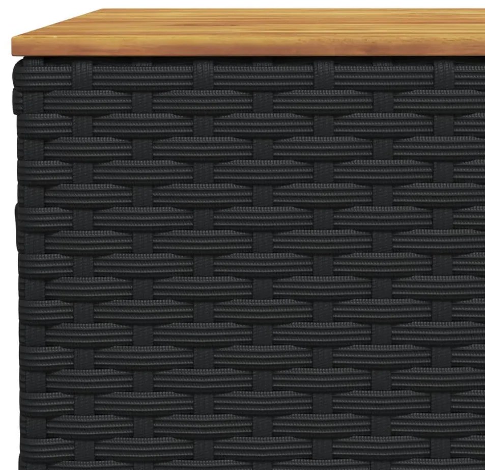 6 pcs conjunto sofás de jardim c/ almofadões vime PE preto