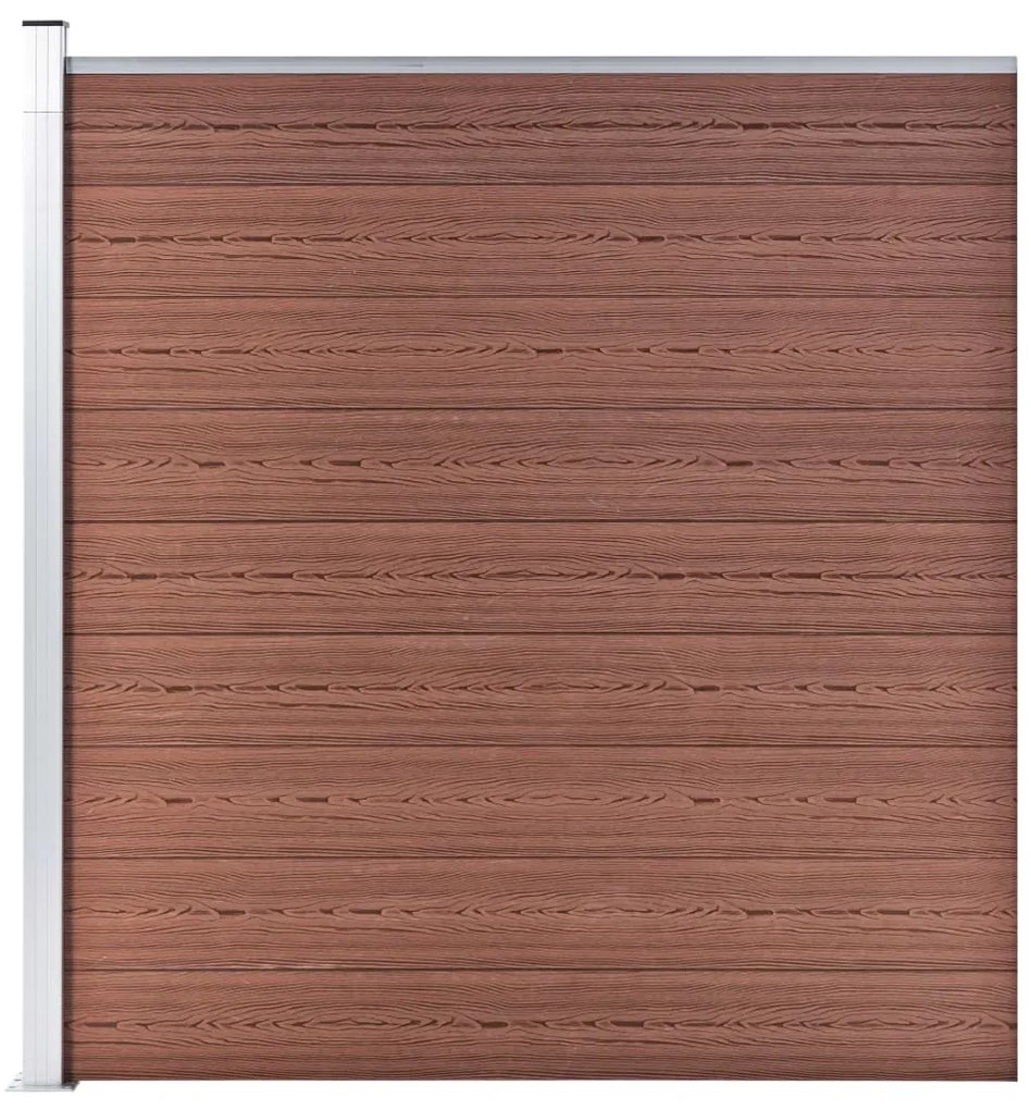 Painel de vedação para jardim 175x186 cm WPC castanho