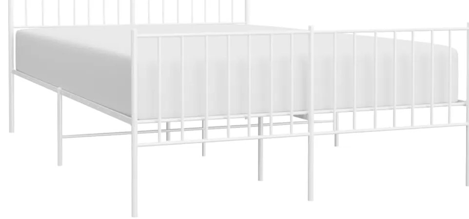 Estrutura de cama com cabeceira e pés 120x190 cm metal branco