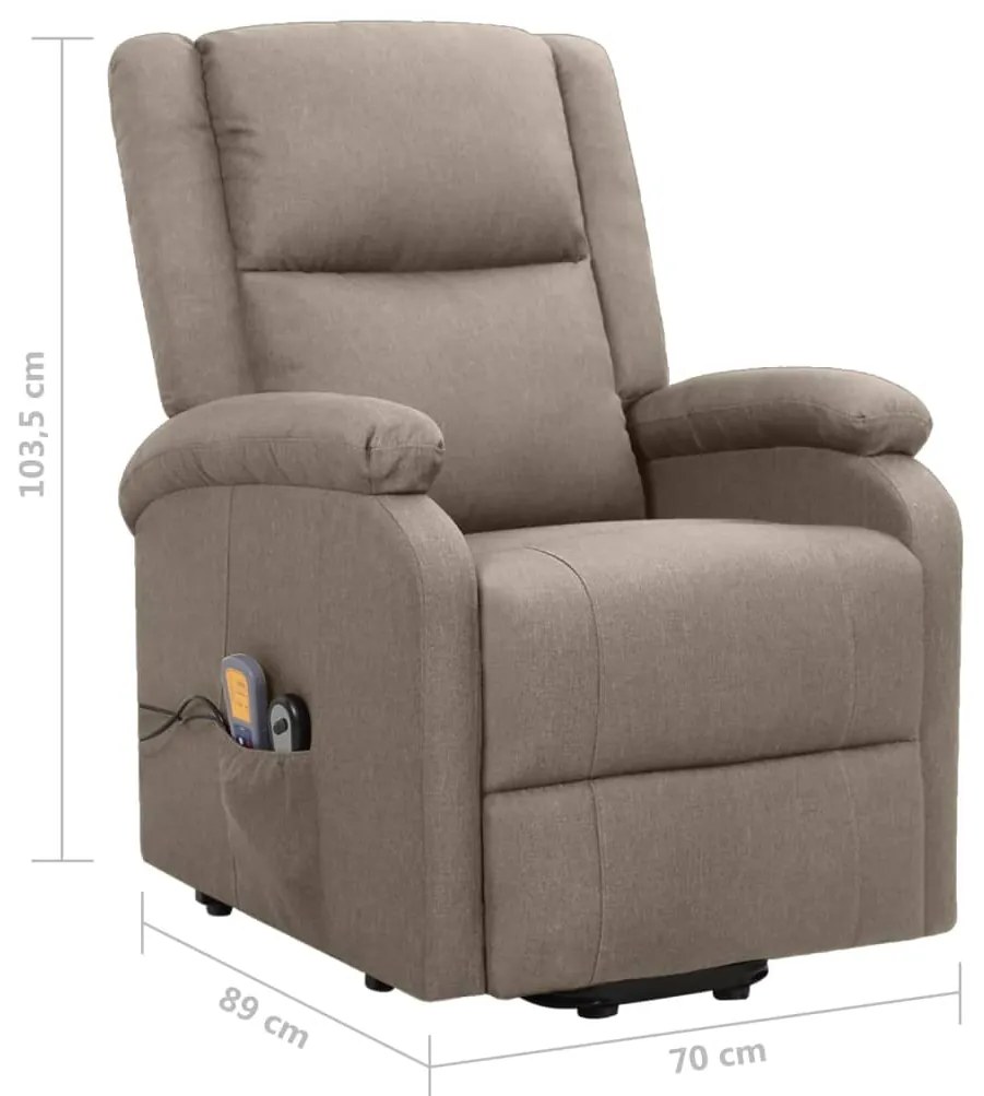 Poltrona de massagens tecido cinzento-acastanhado