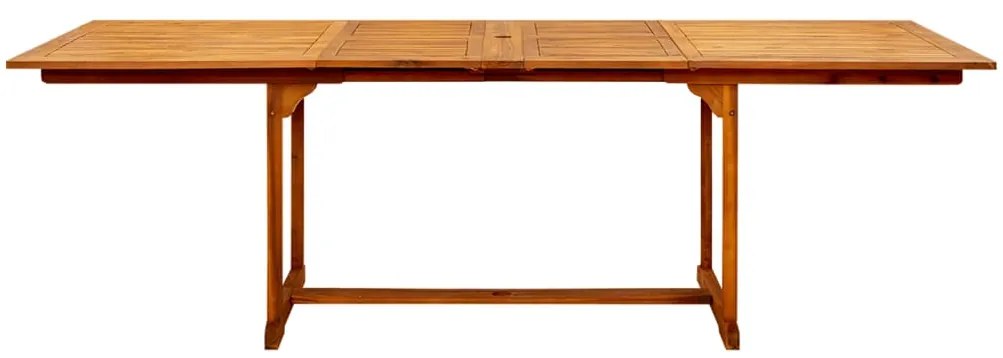 Mesa de jantar p/ jardim (160-240)x100x75 cm acácia maciça