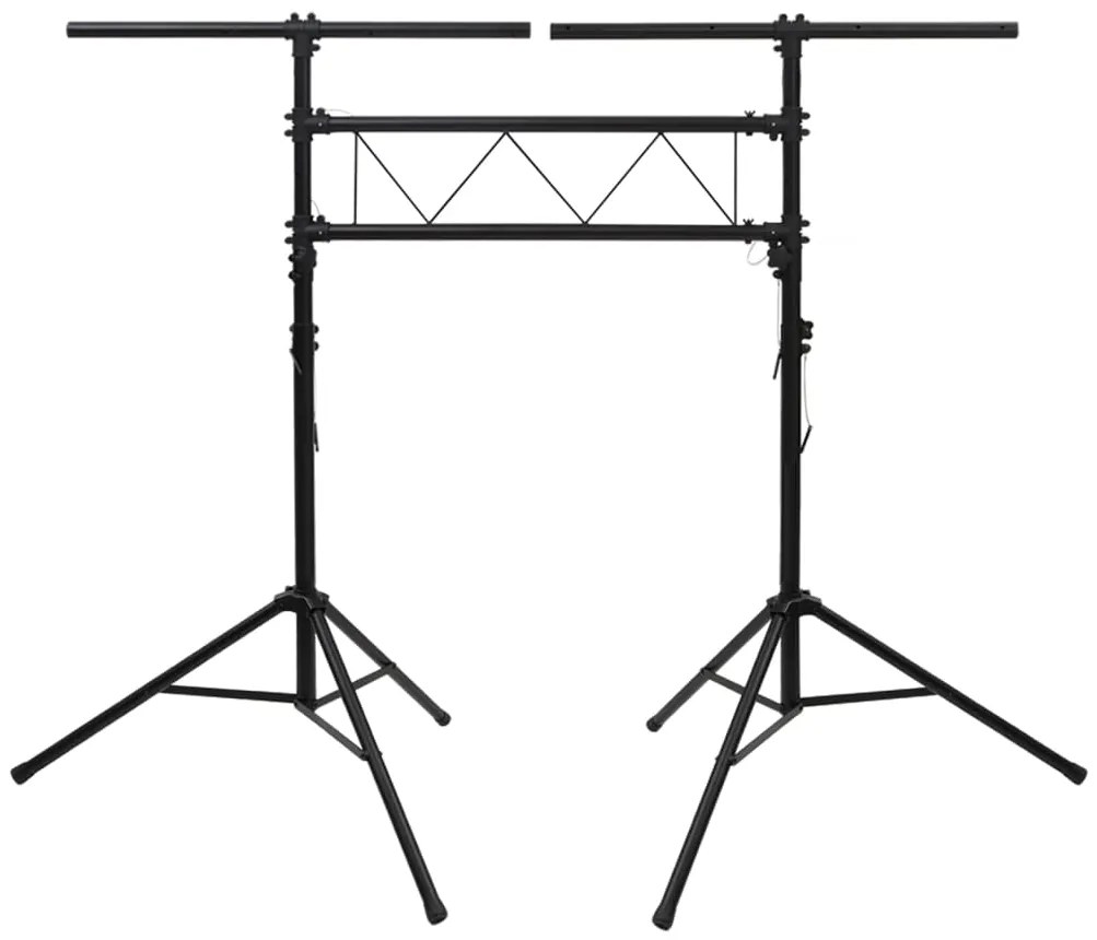 Suporte de iluminação 238x115x(180-300) cm aço preto
