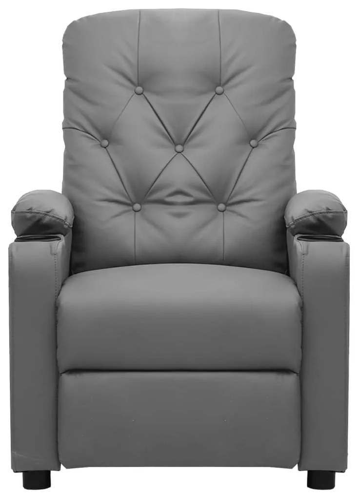Poltrona elevatória couro artificial cinzento