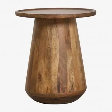 Pack De 2 Mesas De Cabeceira Redondas Ø50 Cm Em Madeira De Manga Naiara Madeira De Manga - Sklum