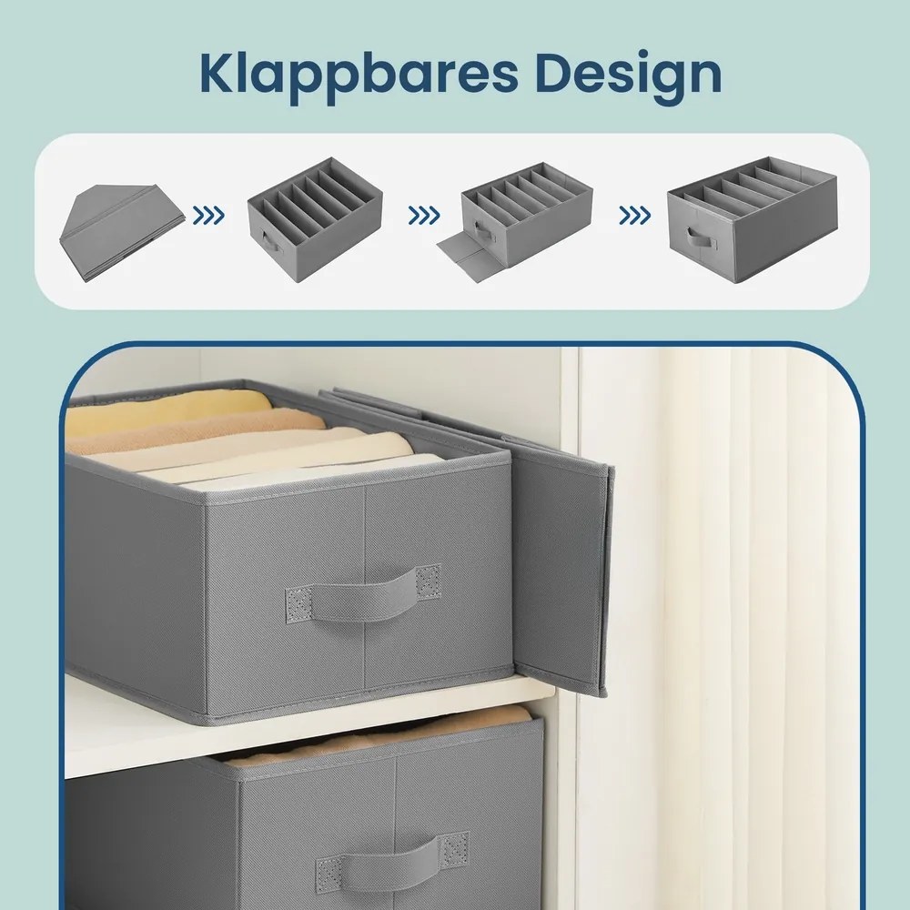Organizador para guarda roupa, conjunto de 2 unidades 42 x 30 x 17 cm cinzento
