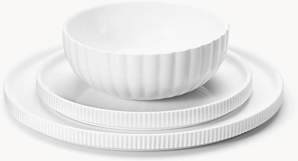 Conjunto de loiça em porcelana Bernadotte, 1 pessoa, conjunto de 3