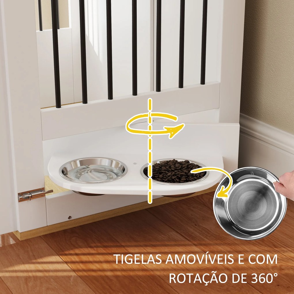 PawHut Gaiola para Cães Médios 2 em 1 Mesa Auxiliar com 2 Portas com T