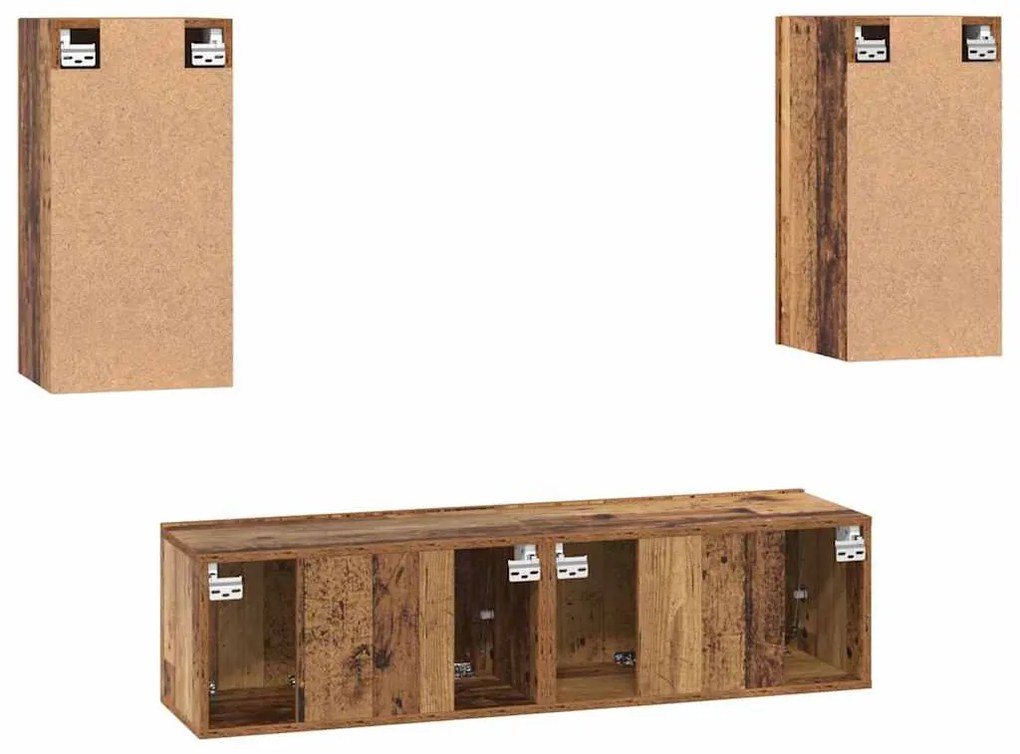 Conjunto de móvel de TV 4 pcs Madeira antiga 60 x 30 x 30 cm