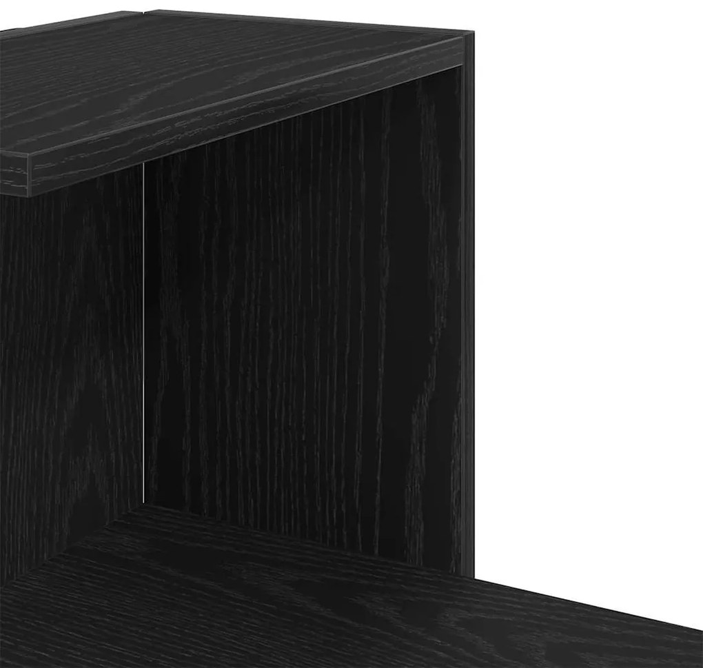 Prateleira de Canto vidaXL Preto Carvalho 36,5x36,5x140 cm Madeira Der