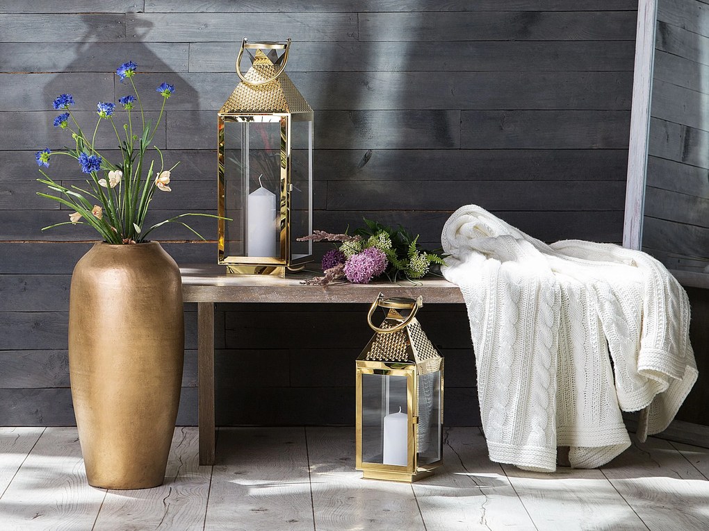 Lanterna decorativa dourada 40 cm BALI Beliani